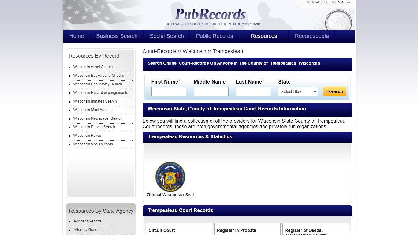 Trempealeau County, Wisconsin Court Records - Pubrecords.com