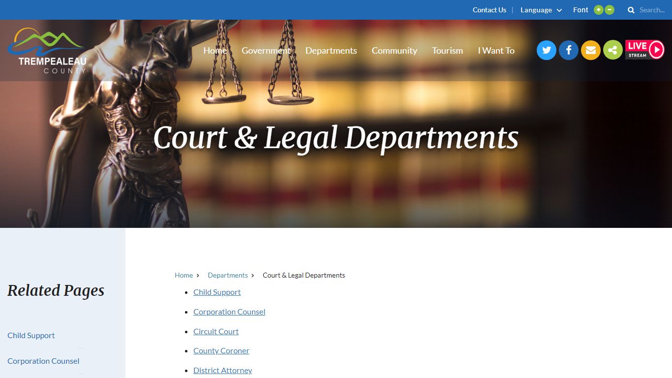 Court & Legal Departments - Trempealeau County